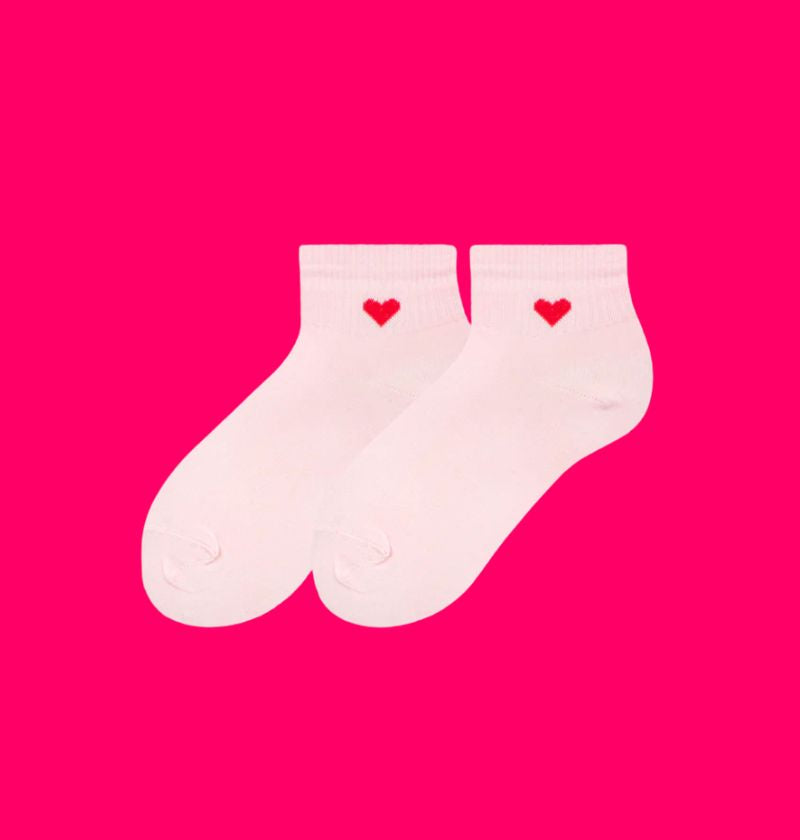 Medias Cortas Rosadas Corazón